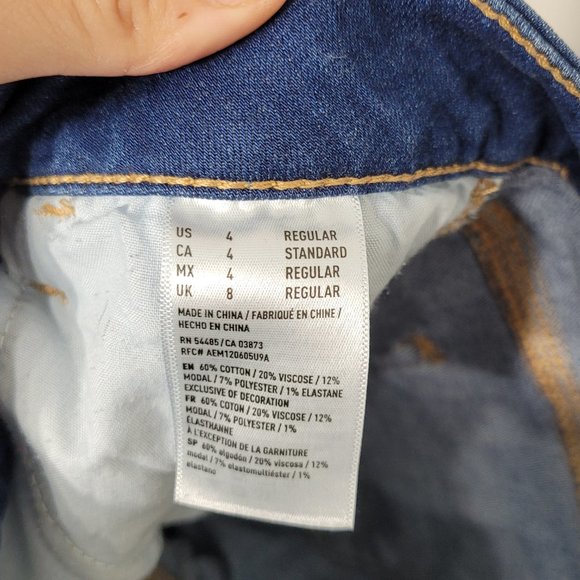 American Eagle Outfitters | Blue Mid Wash Jegging Jeans Stretch Whiskered 4 - Picture 10 of 11